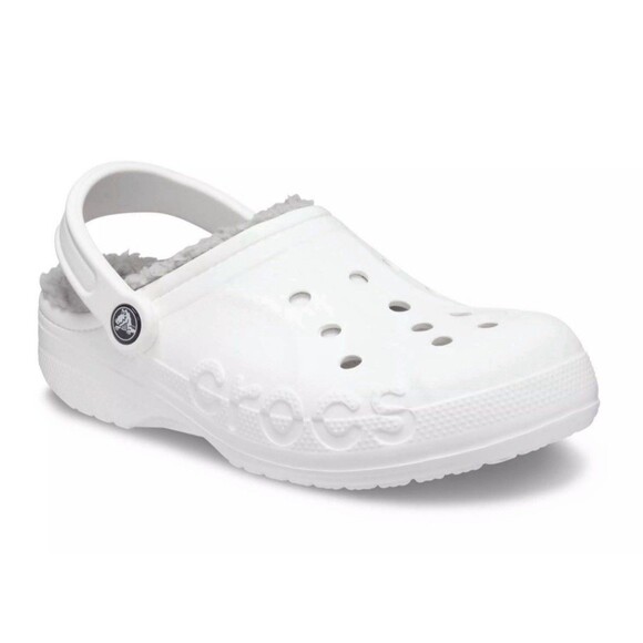 Crocs Classic Lined Clogs White w/ Gray Lining Mens Size 12 New 203591-10M main image 5